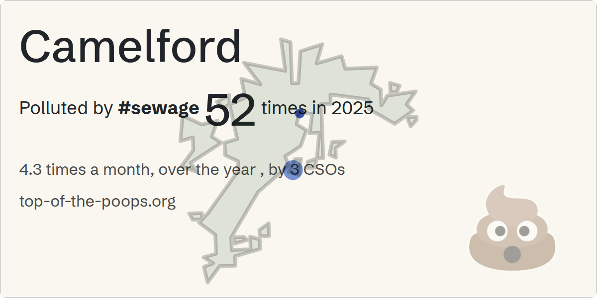 Sewage pollution map of Camelford
