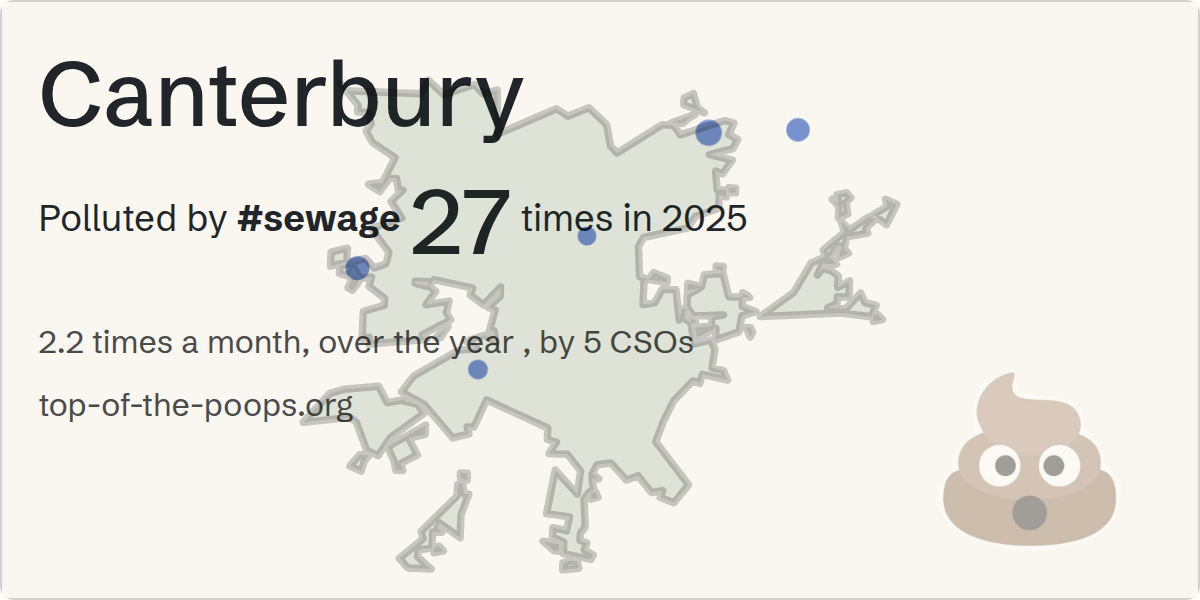 Sewage pollution map of Canterbury