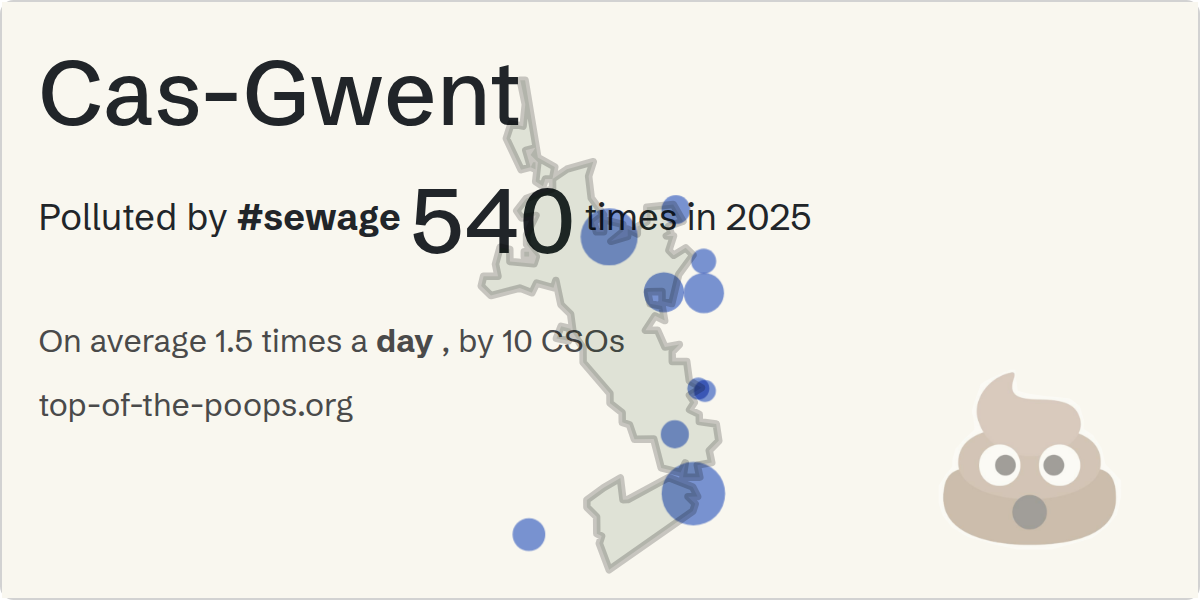 Sewage pollution map of Cas-Gwent