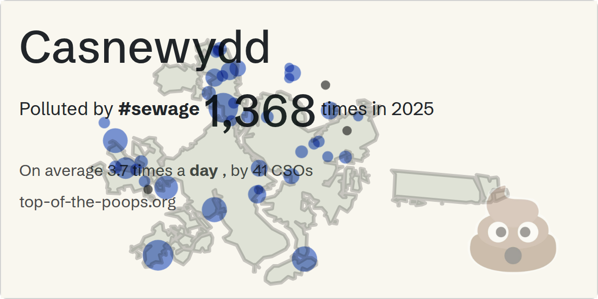 Sewage pollution map of Casnewydd