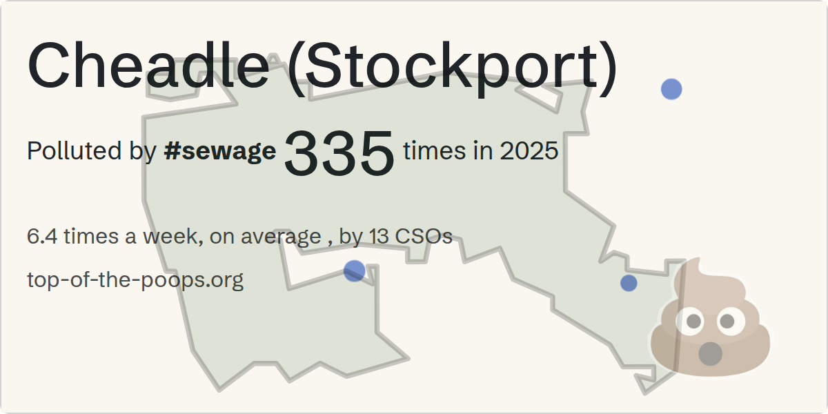 Sewage pollution map of Cheadle (Stockport)