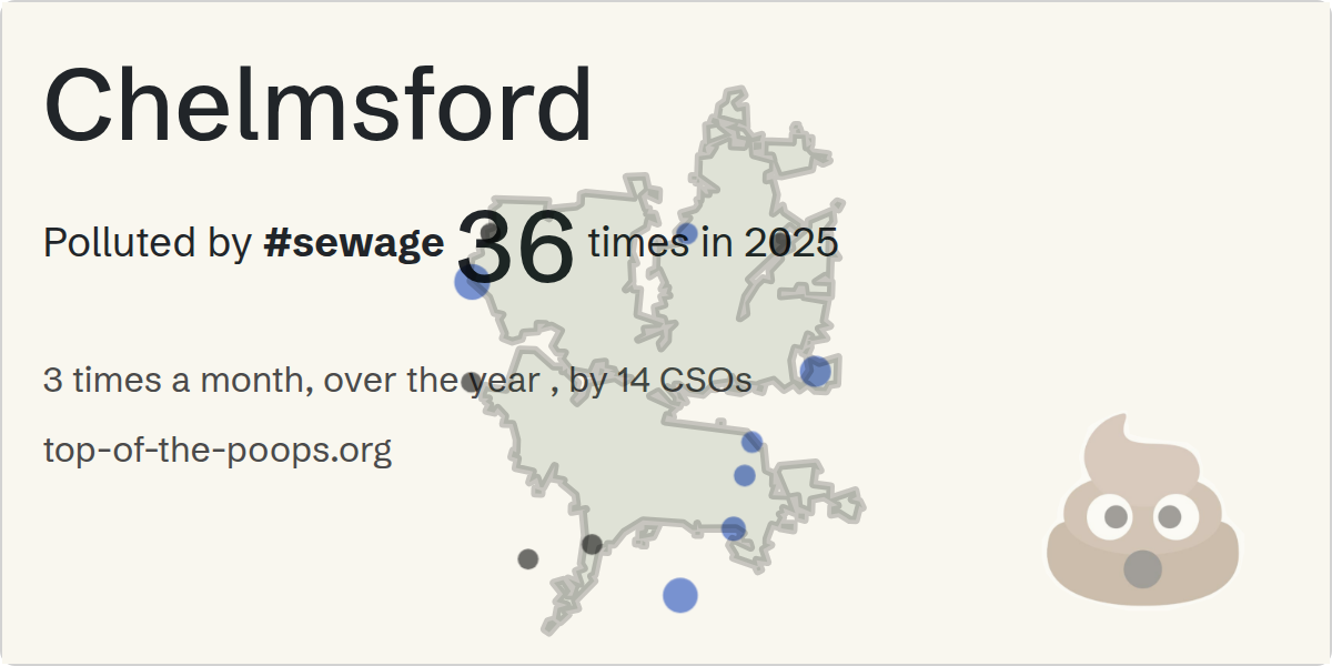 Sewage pollution map of Chelmsford