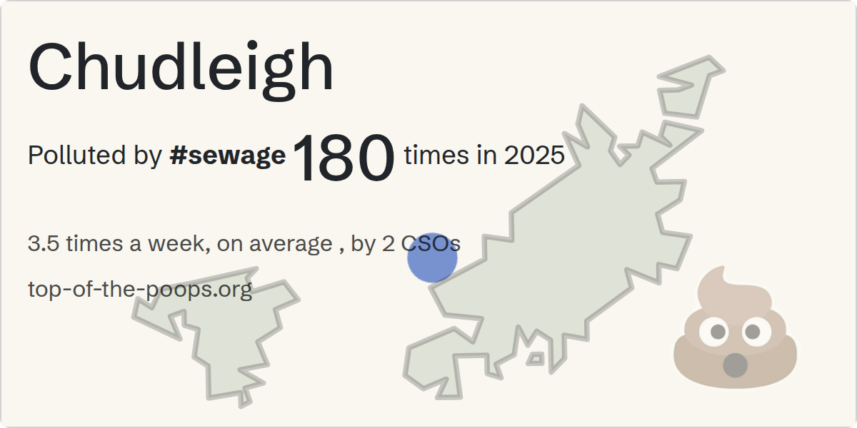 Sewage pollution map of Chudleigh