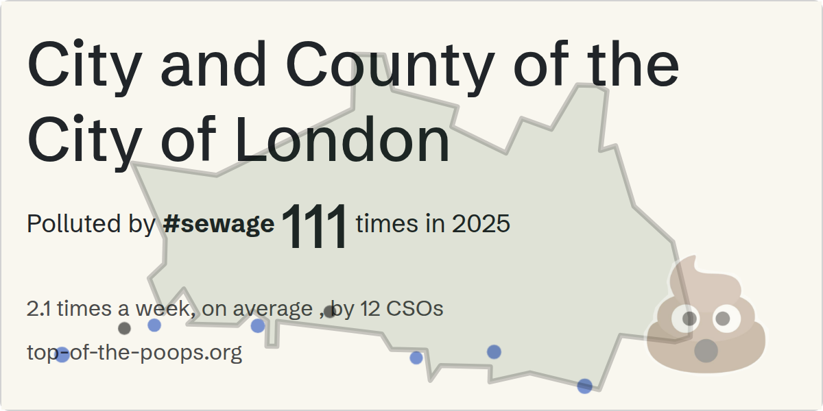 Sewage pollution map of City and County of the City of London