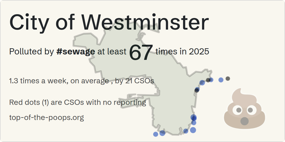 Sewage pollution map of City of Westminster