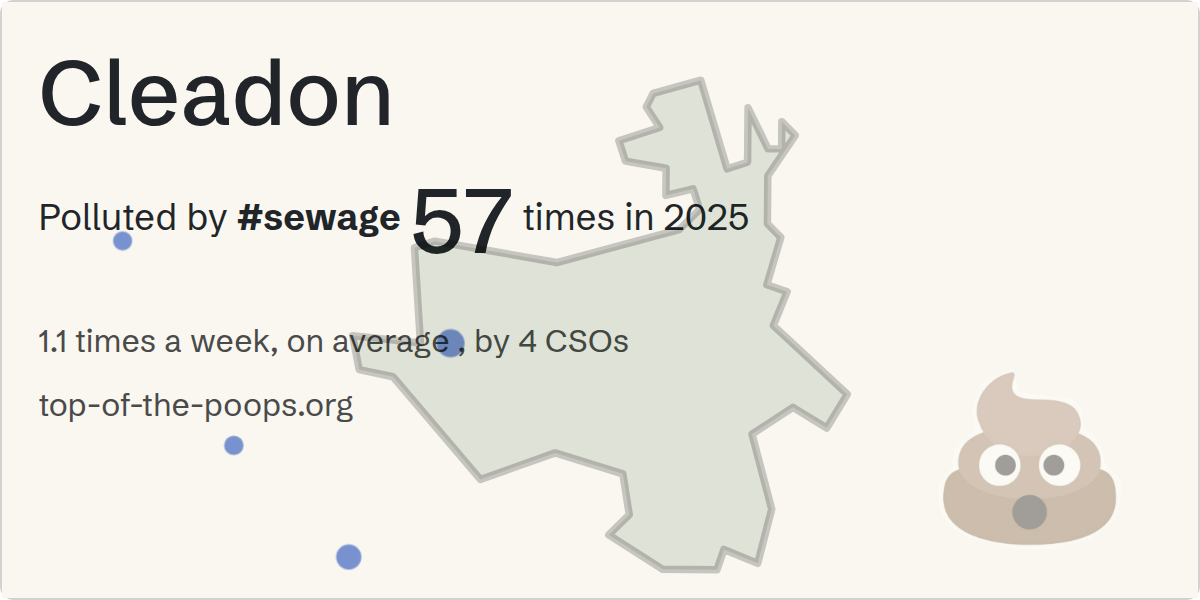 Sewage pollution map of Cleadon