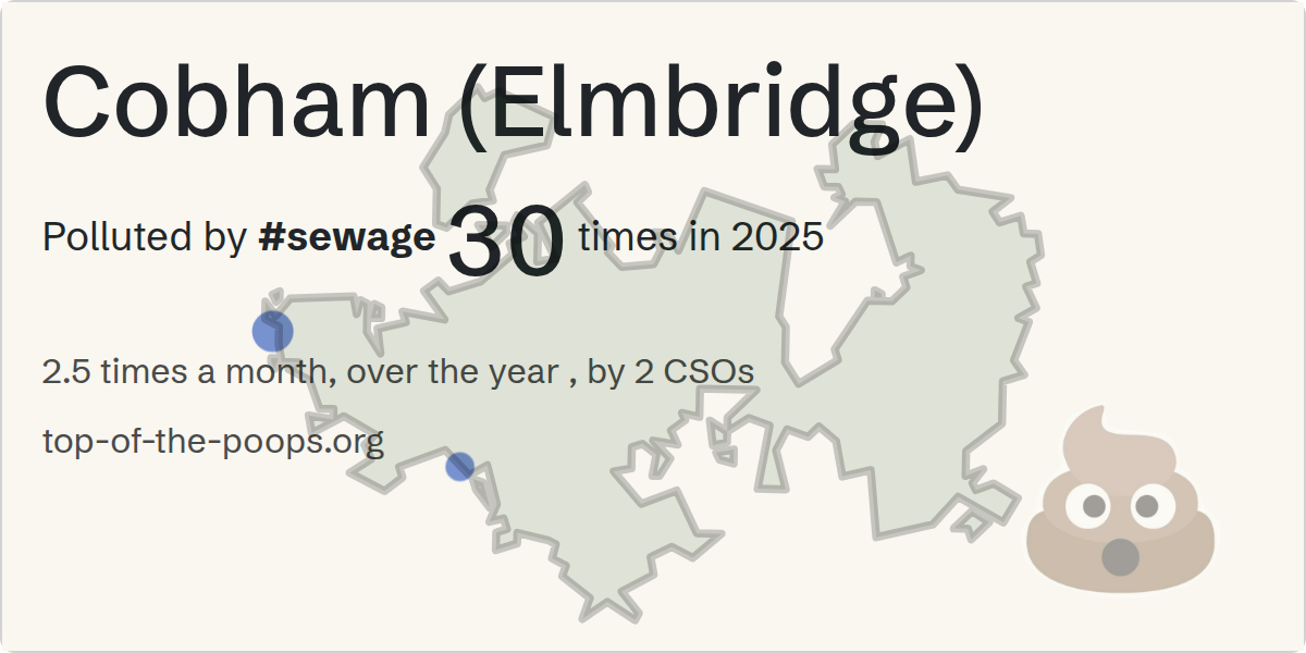 Sewage pollution map of Cobham (Elmbridge)