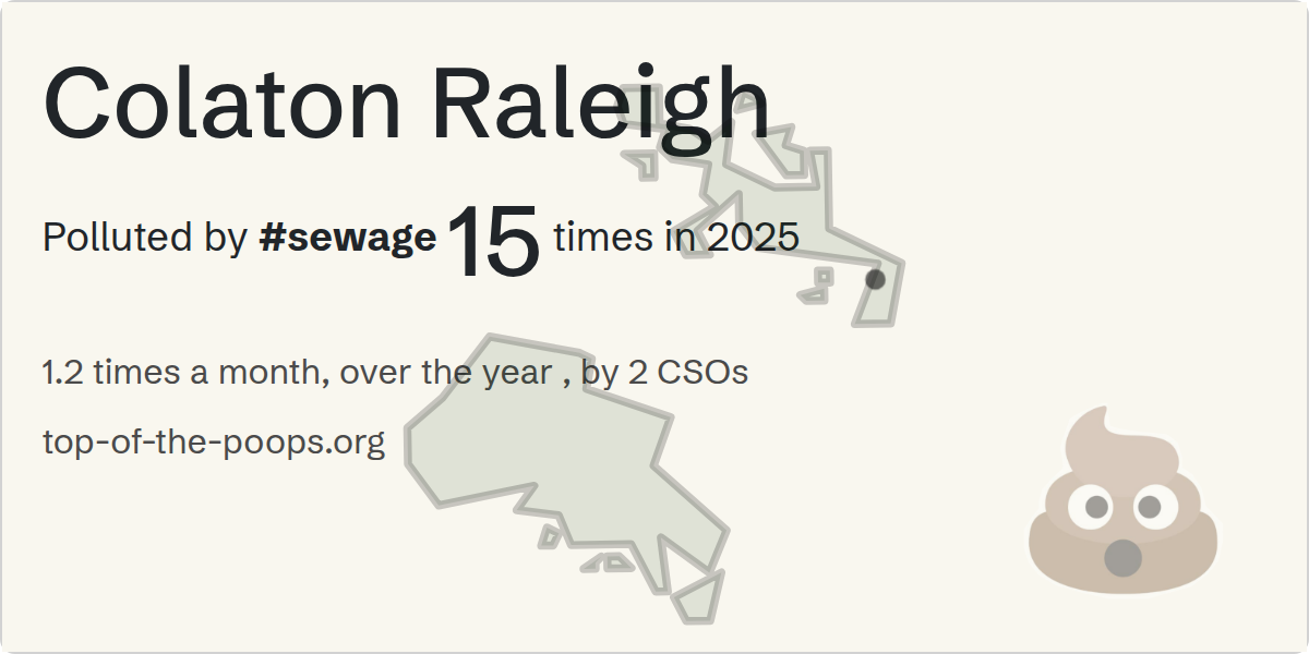 Sewage pollution map of Colaton Raleigh