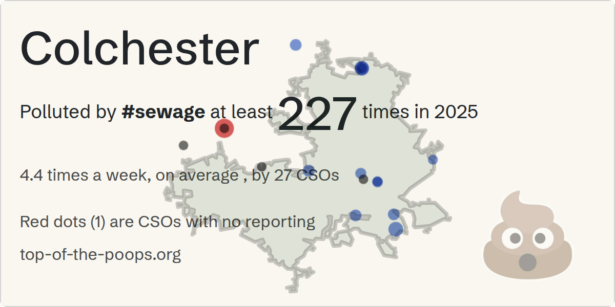 Sewage pollution map of Colchester