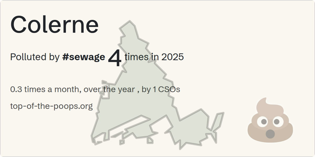 Sewage pollution map of Colerne: 15 hours in 2025
