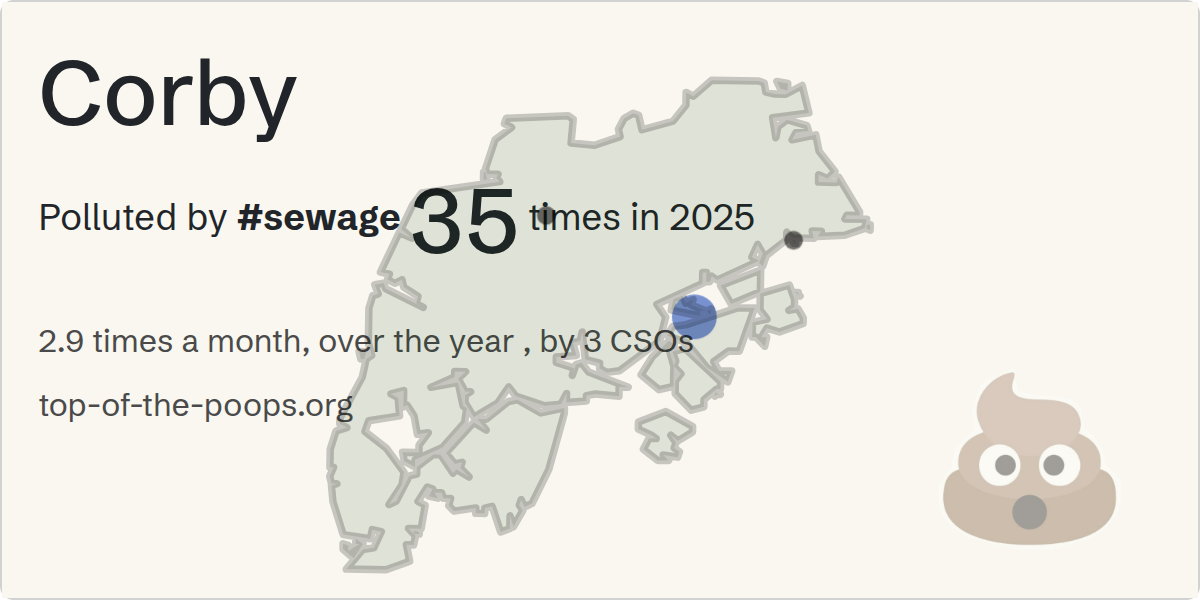 Sewage pollution map of Corby