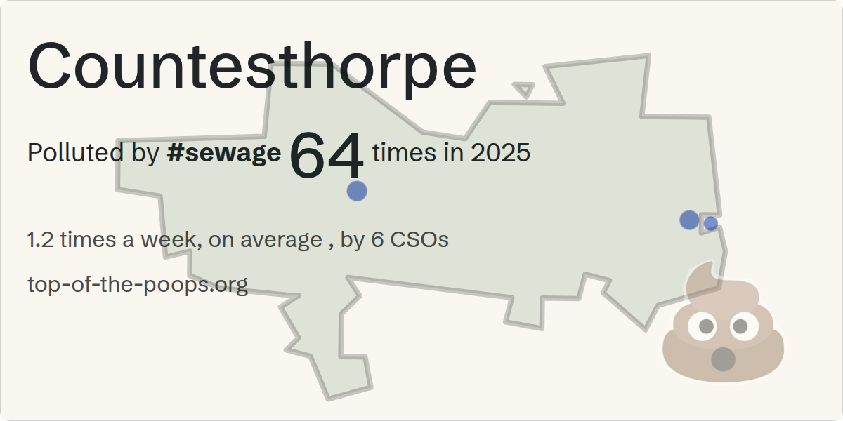 Sewage pollution map of Countesthorpe