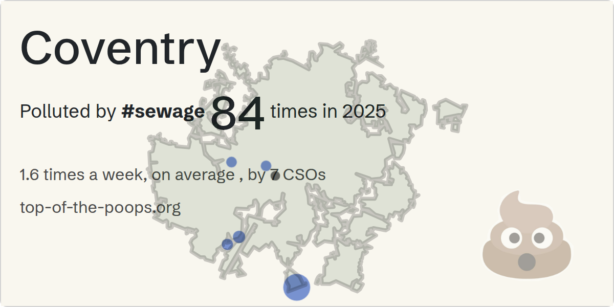 Sewage pollution map of Coventry