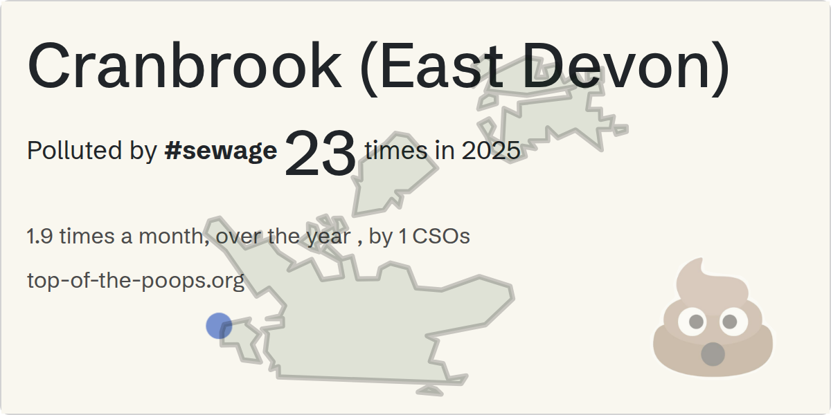 Sewage pollution map of Cranbrook (East Devon)