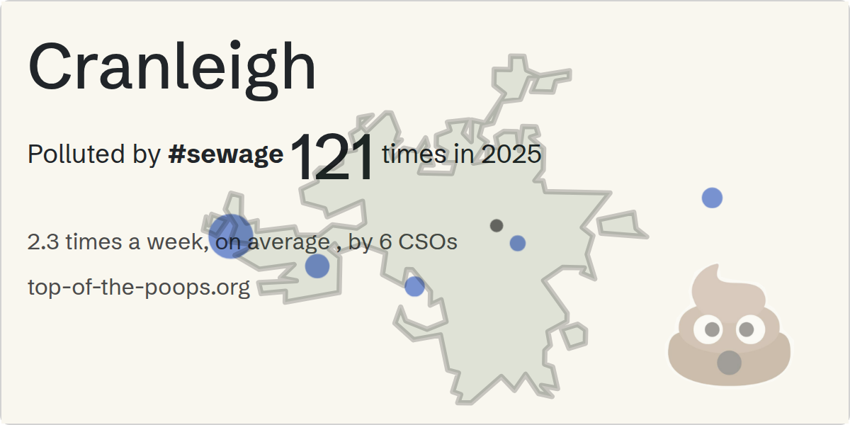 Sewage pollution map of Cranleigh