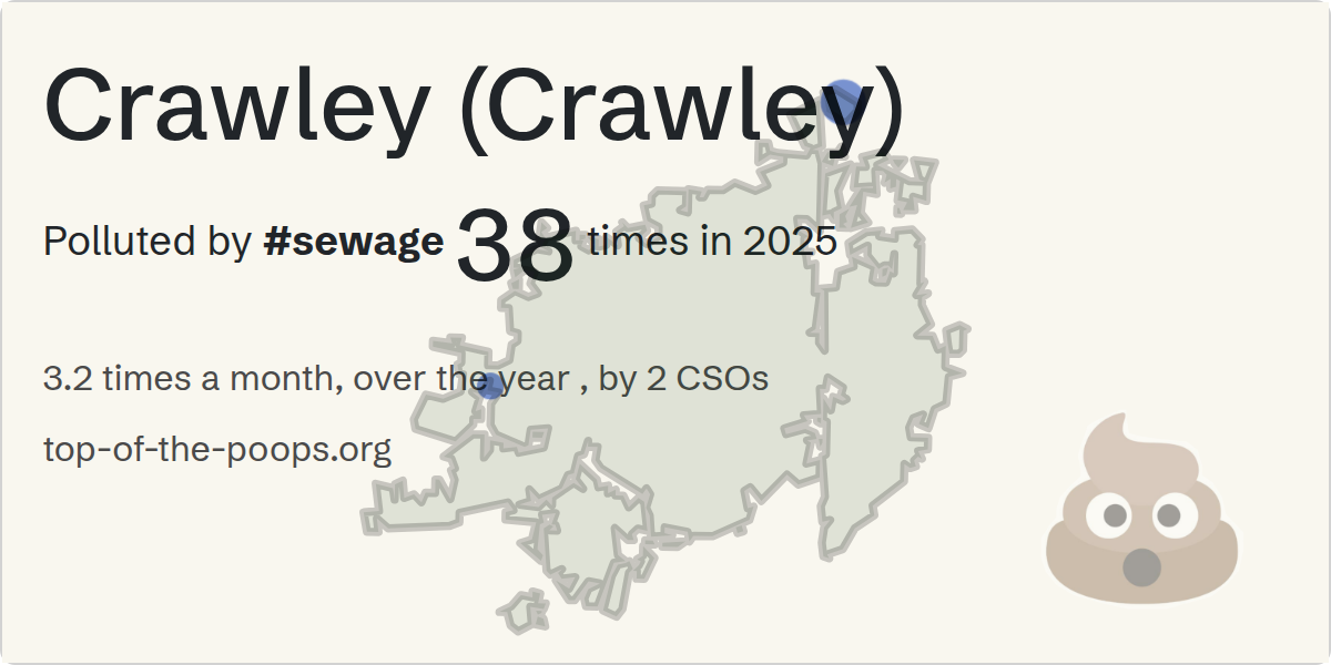 Sewage pollution map of Crawley (Crawley)