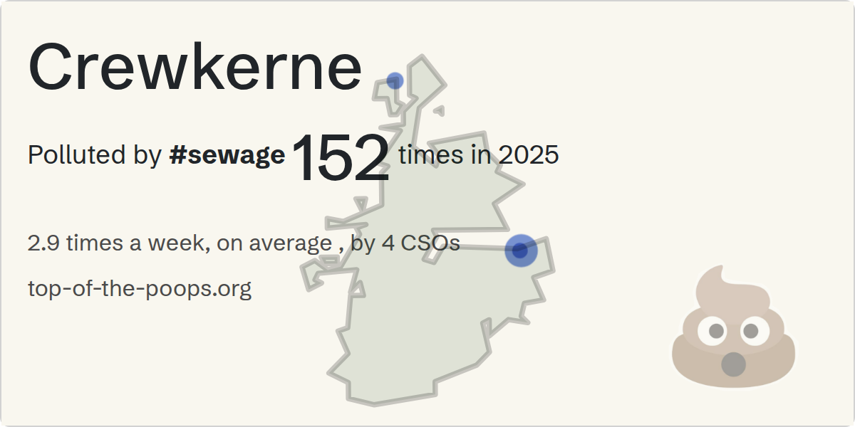Sewage pollution map of Crewkerne