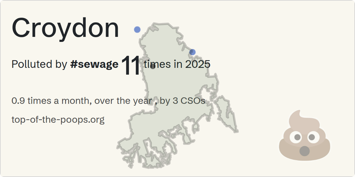 Sewage pollution map of Croydon