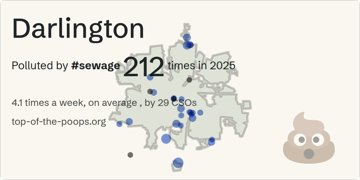 Sewage pollution map of Darlington