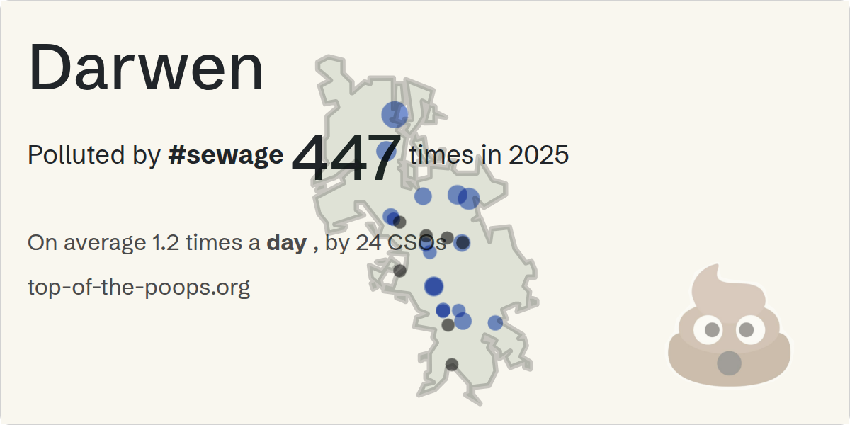 Sewage pollution map of Darwen