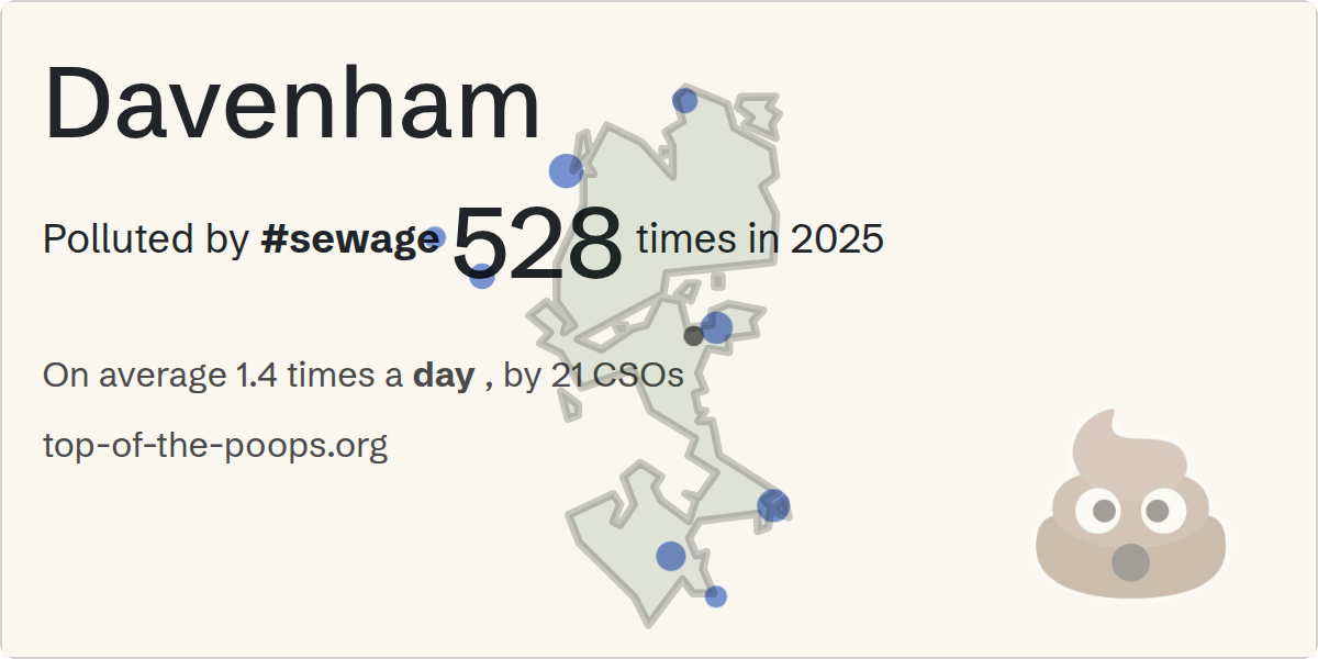 Sewage pollution map of Davenham