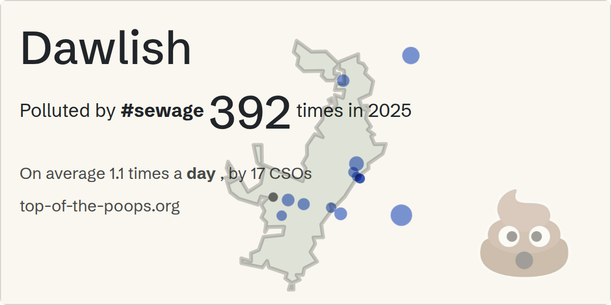 Sewage pollution map of Dawlish