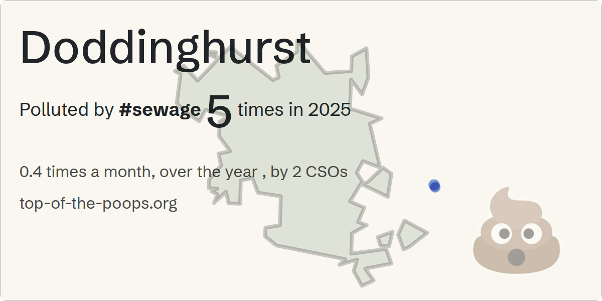 Sewage pollution map of Doddinghurst: 12 hours in 2025