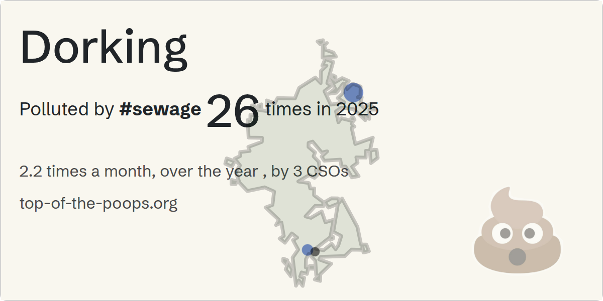 Sewage pollution map of Dorking