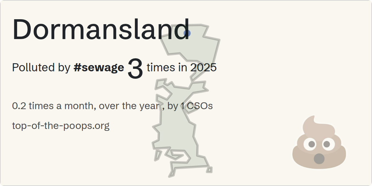 Sewage pollution map of Dormansland