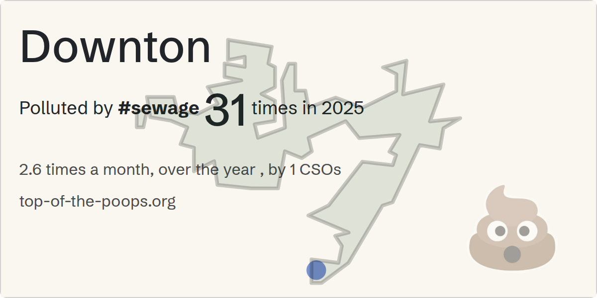 Sewage pollution map of Downton