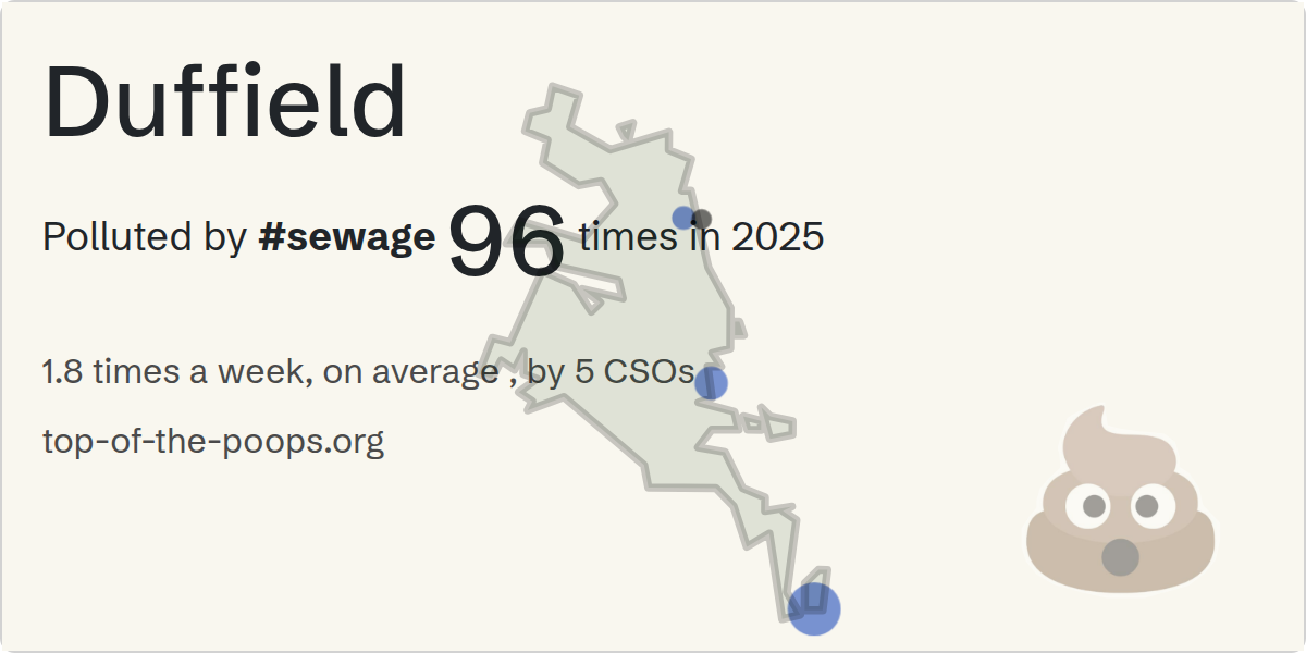 Sewage pollution map of Duffield