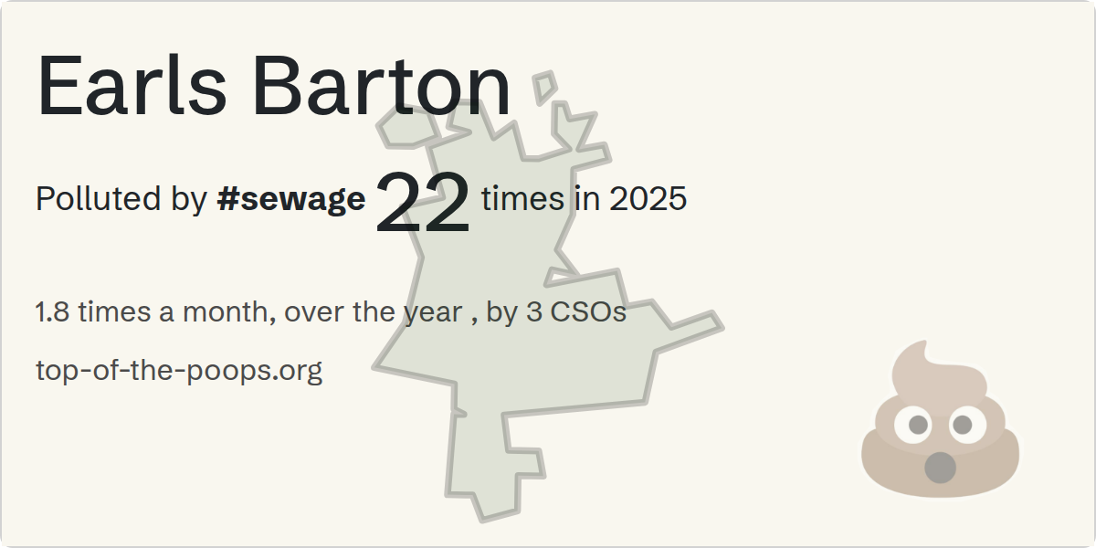 Sewage pollution map of Earls Barton