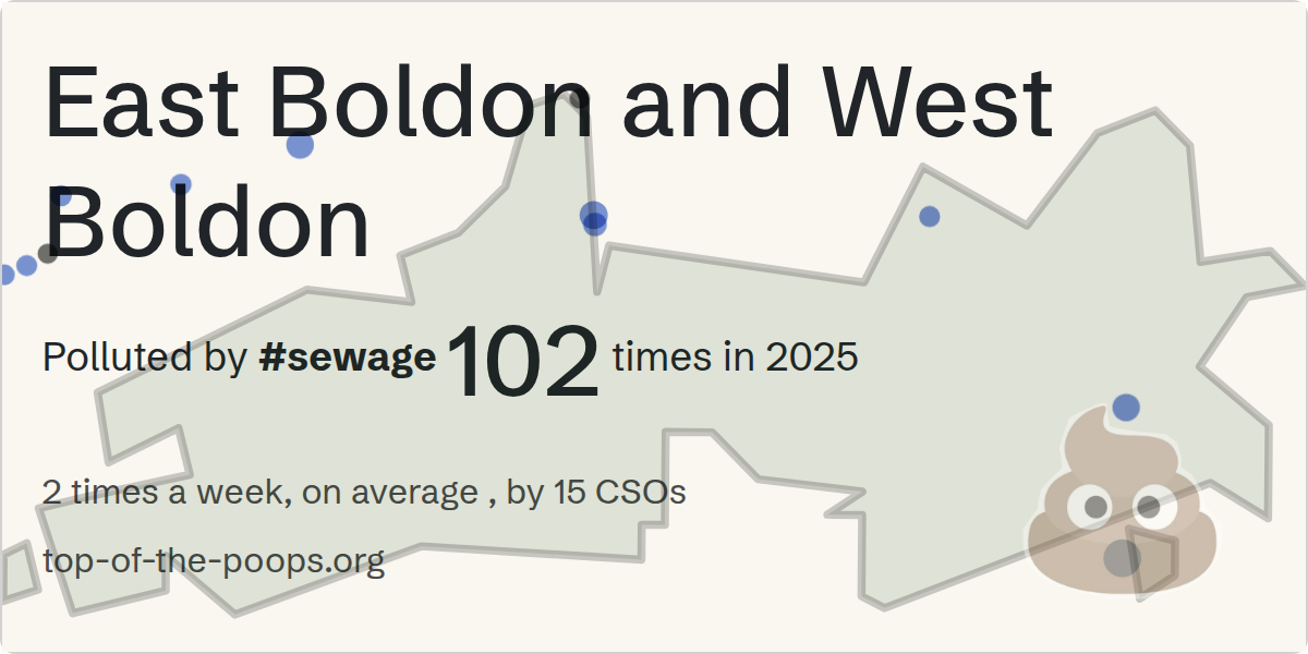 Sewage pollution map of East Boldon and West Boldon