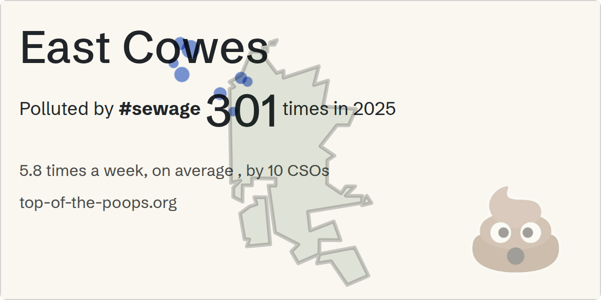 Sewage pollution map of East Cowes