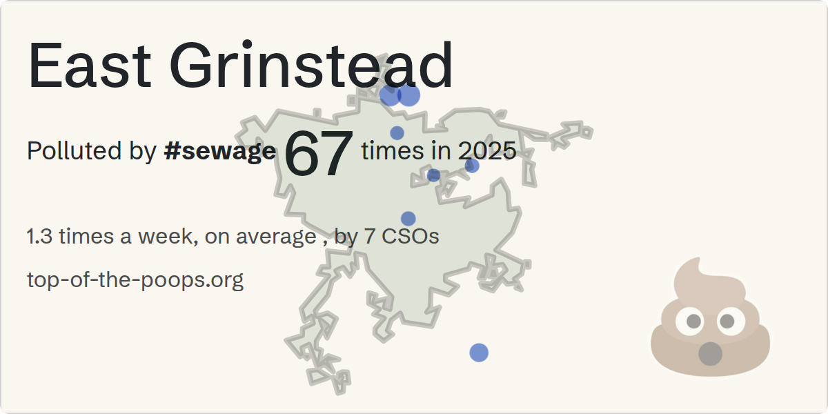 Sewage pollution map of East Grinstead