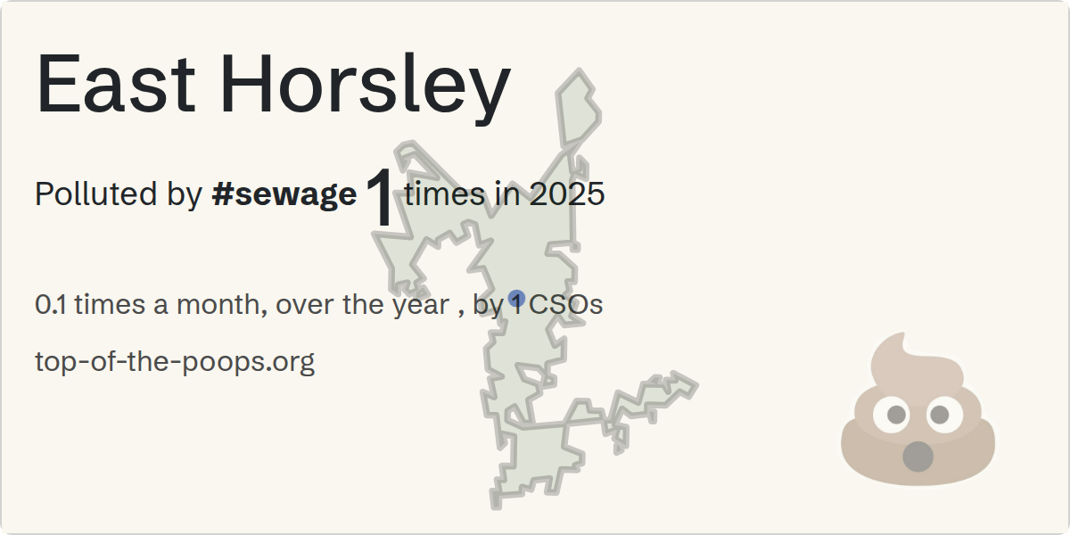 Sewage pollution map of East Horsley