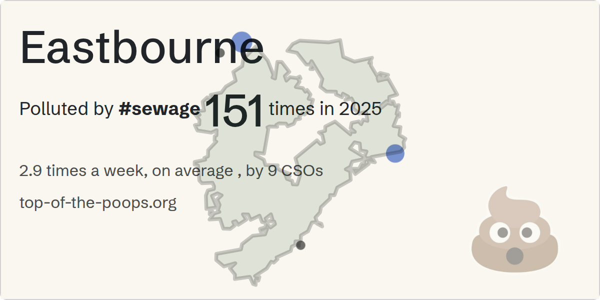 Sewage pollution map of Eastbourne