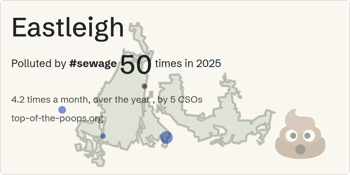 Sewage pollution map of Eastleigh