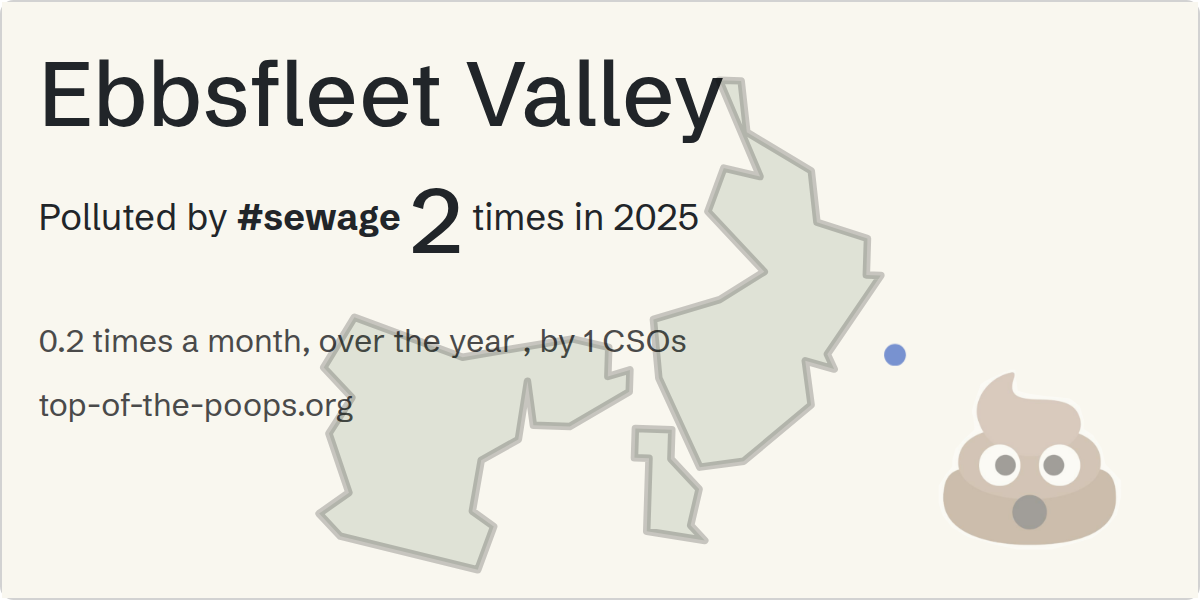 Sewage pollution map of Ebbsfleet Valley