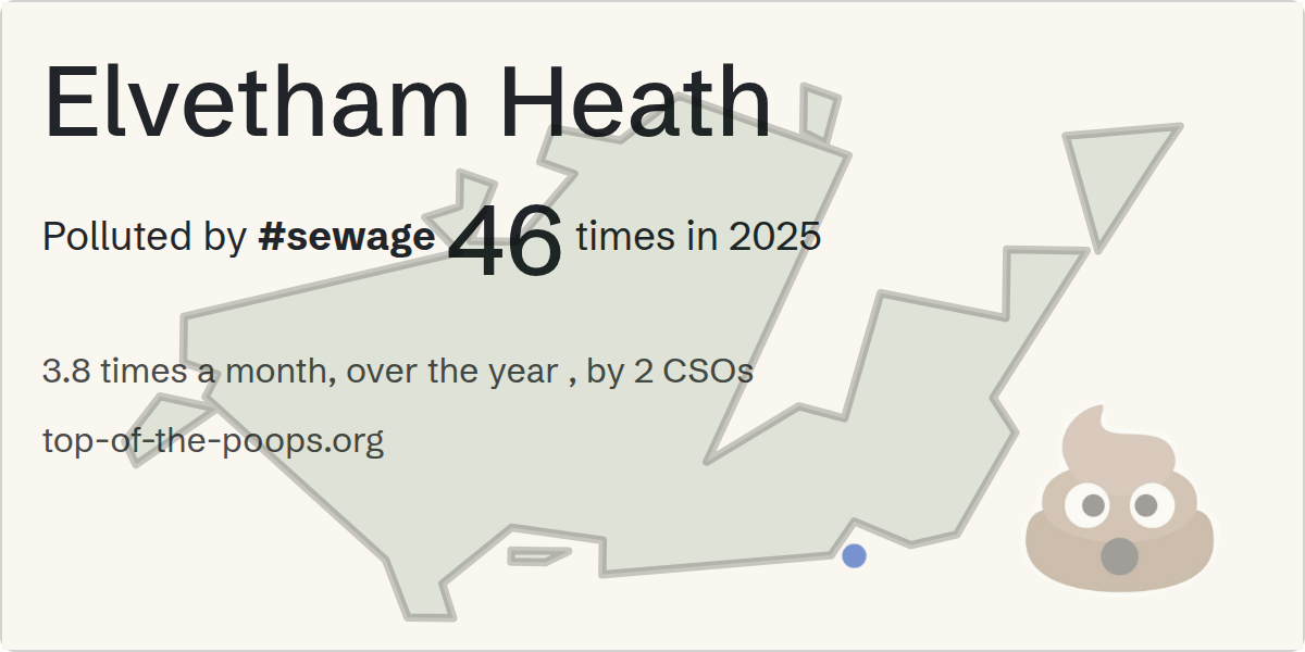 Sewage pollution map of Elvetham Heath