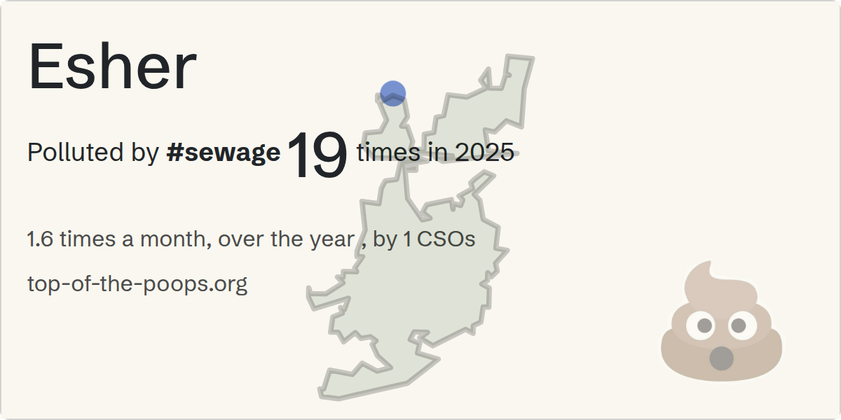 Sewage pollution map of Esher