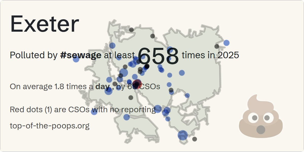 Sewage pollution map of Exeter