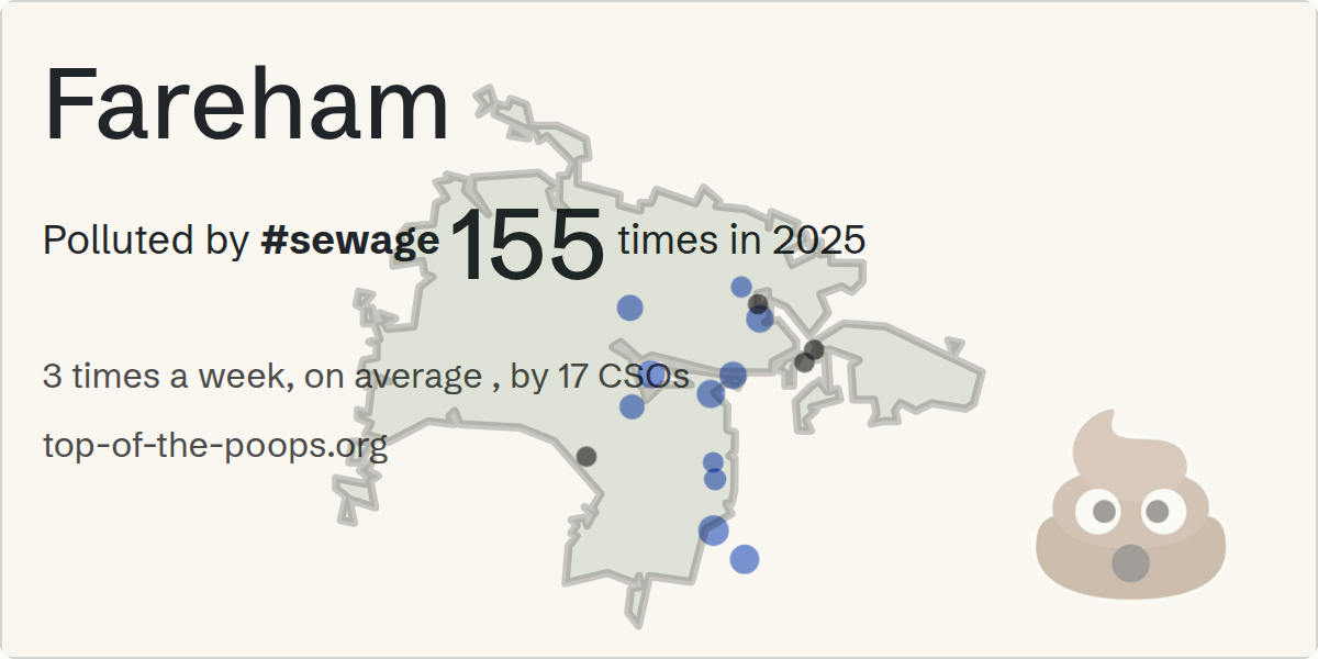 Sewage pollution map of Fareham