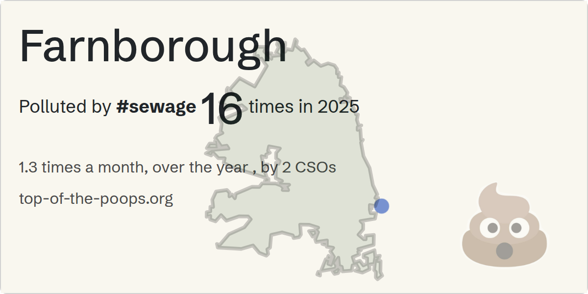 Sewage pollution map of Farnborough