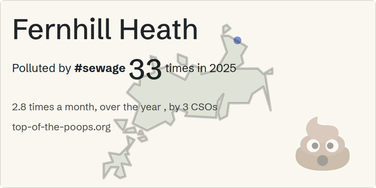 Sewage pollution map of Fernhill Heath