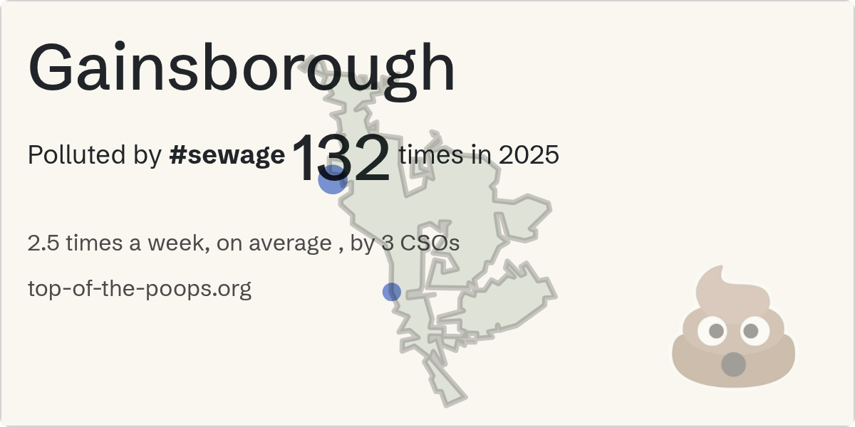 Sewage pollution map of Gainsborough