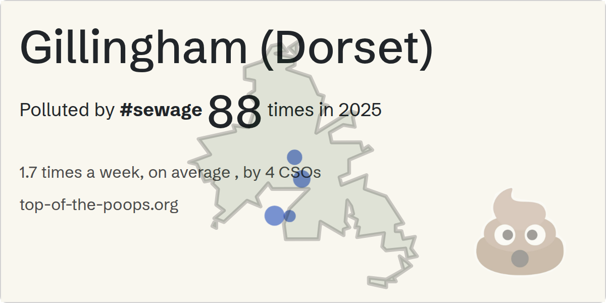 Sewage pollution map of Gillingham (Dorset)