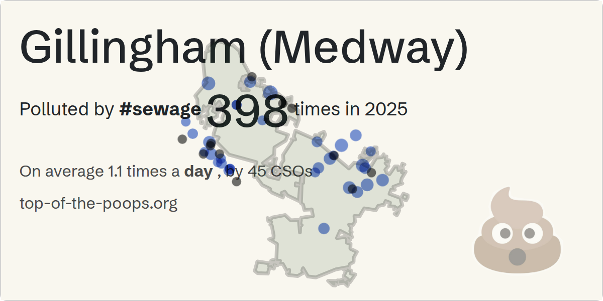 Sewage pollution map of Gillingham (Medway)