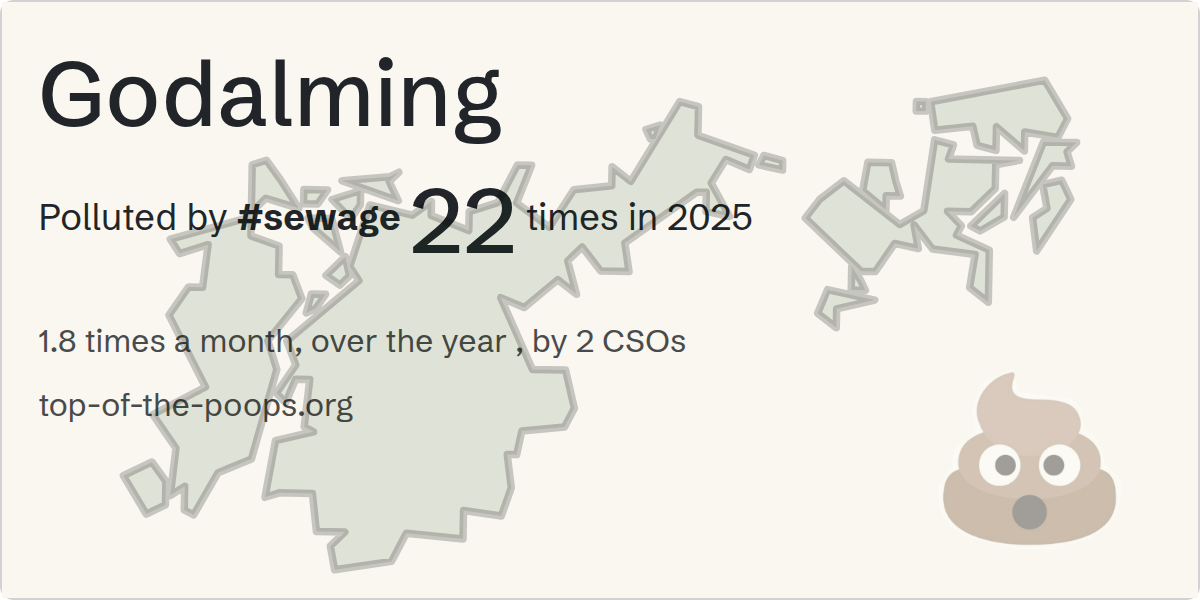 Sewage pollution map of Godalming