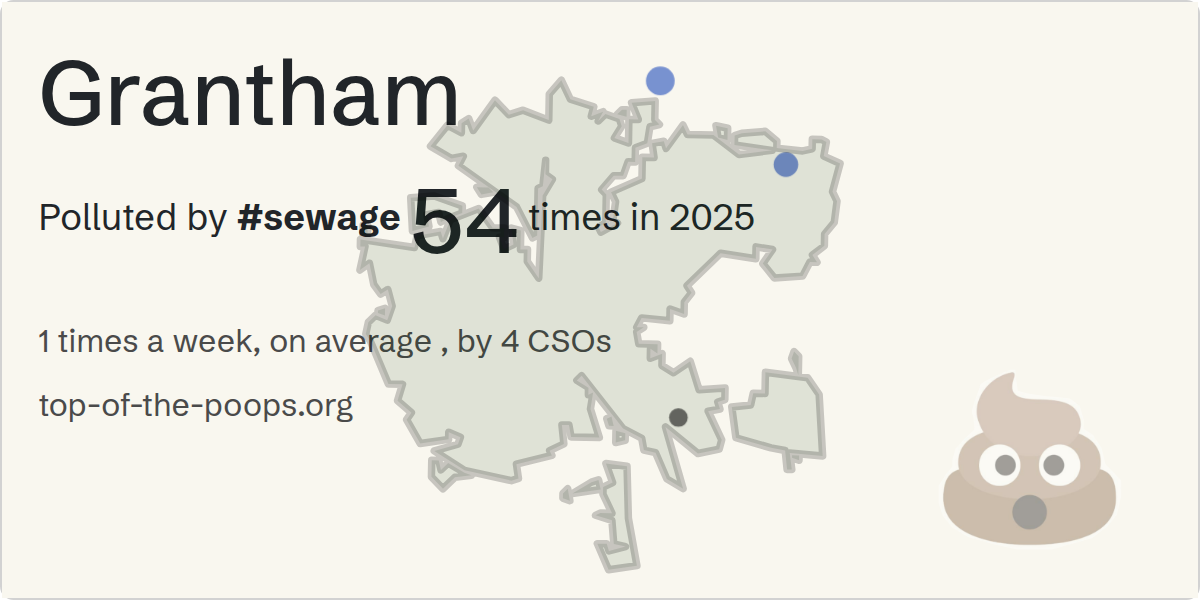 Sewage pollution map of Grantham